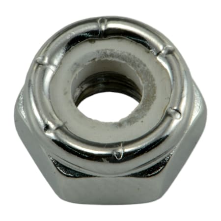 Midwest Fastener Nylon Insert Lock Nut, #10-32, Steel, Chrome Plated, 10 PK 74306